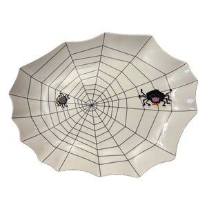 Target Spider Web Dinner Plate - White and Black Halloween